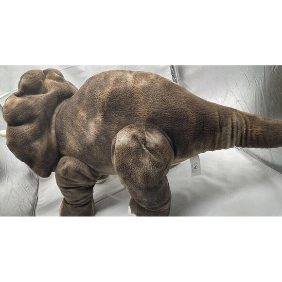 Vintage HugFun Dinosaur Dino Brown Triceratops 30” Plush Stuffed Animal Toy RARE - Picture 13 of 16